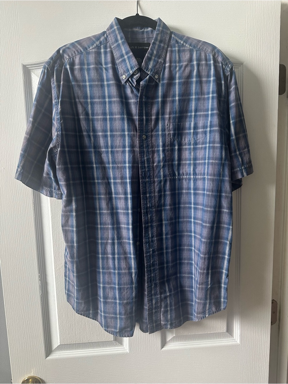 croft & barrow Blue Plaid Short-Sleeve Button-Down Shirt